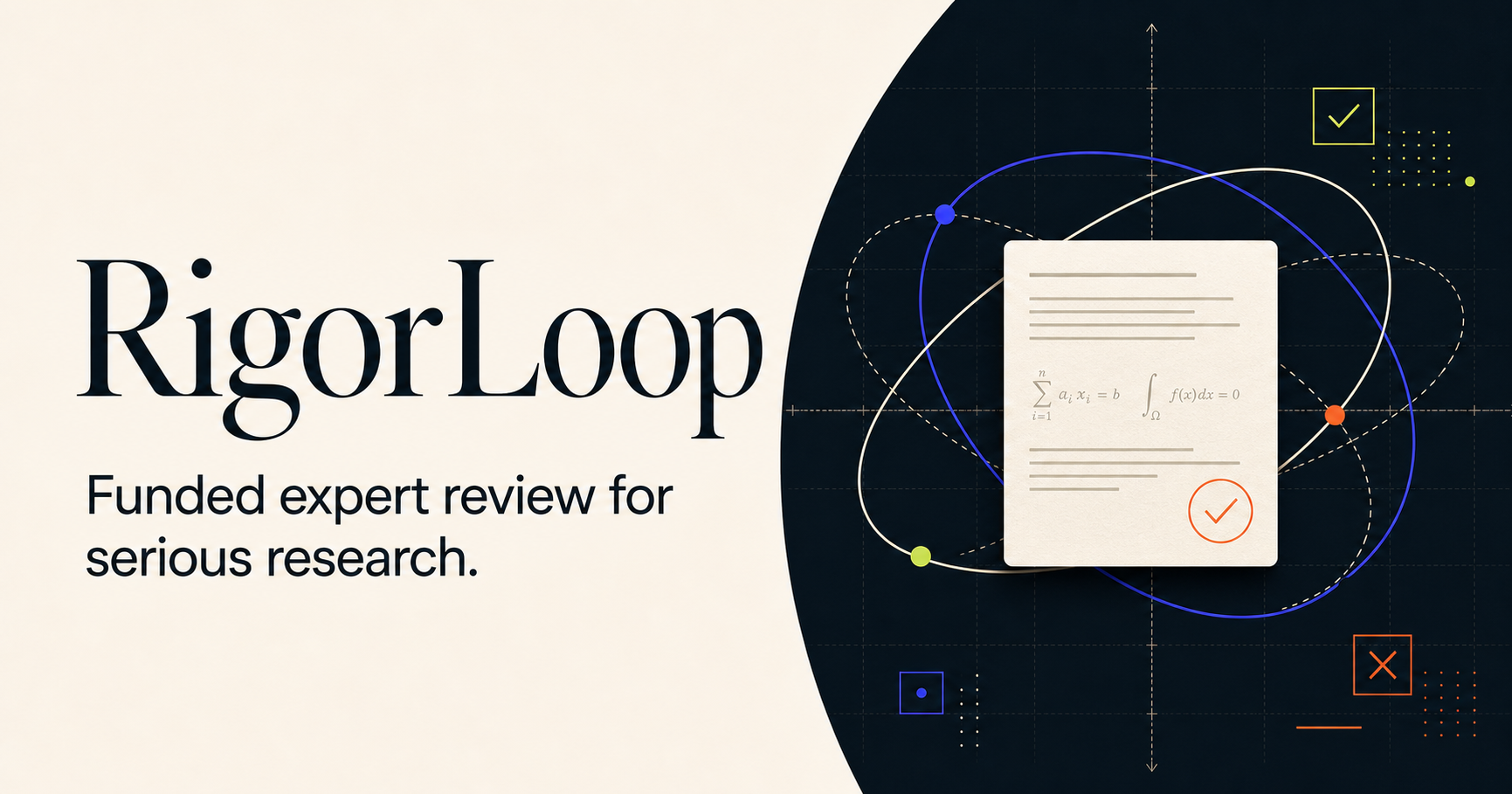 Главная страница RigorLoop — маркетплейса для финансирования экспертной проверки исследований
