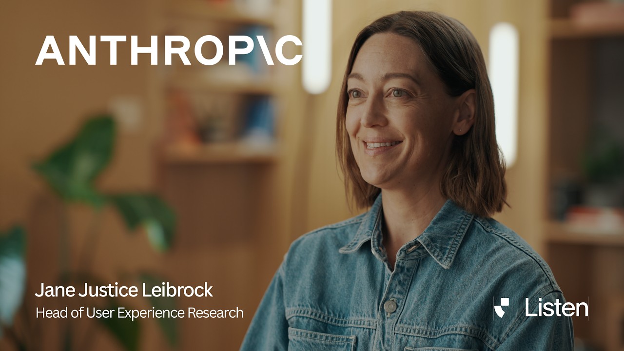 Джейн Джастис Лейброк объясняет, как команда UX-исследований Anthropic использует Listen Labs для изучения поведения пользователей Claude Code