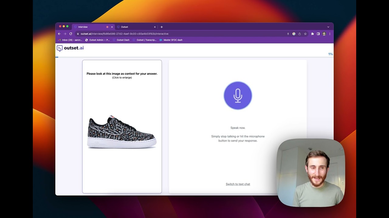 Outset AI Interview Demo — голосовое AI-интервью с автоматическим анализом транскриптов